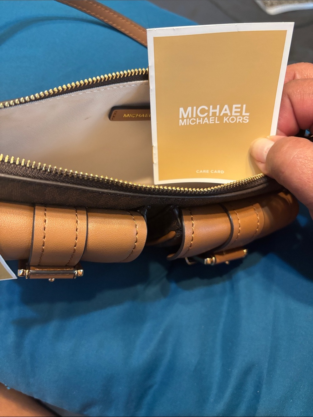 Michael Kors Brown & Tan Mini Double-Pocket Shoulder Bag - Picture 4 of 4